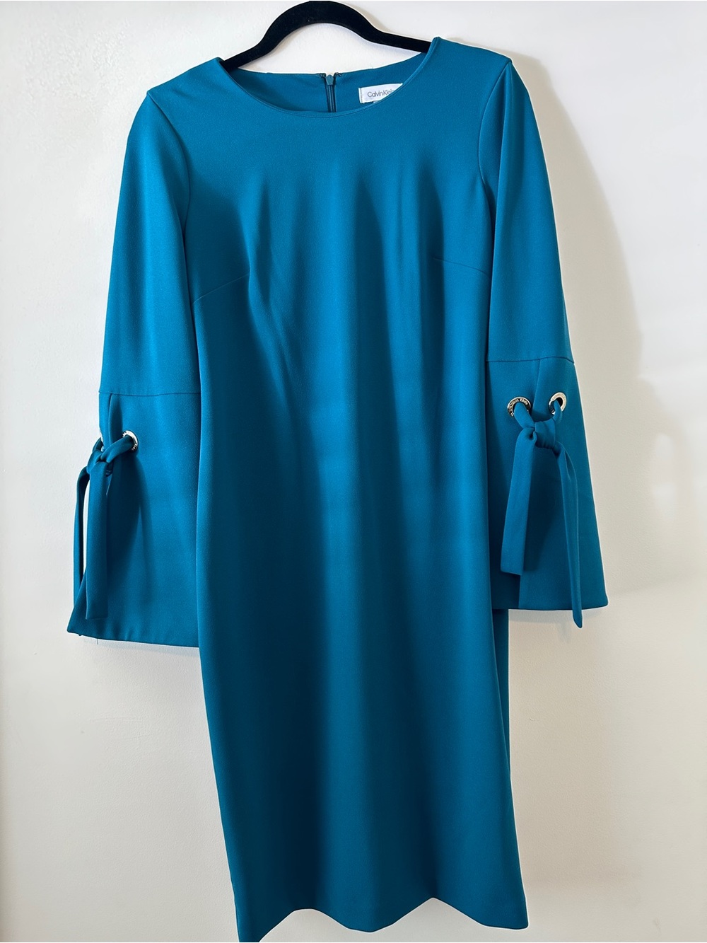 Calvin Klein Blue Bell Sleeve Sheath Dress